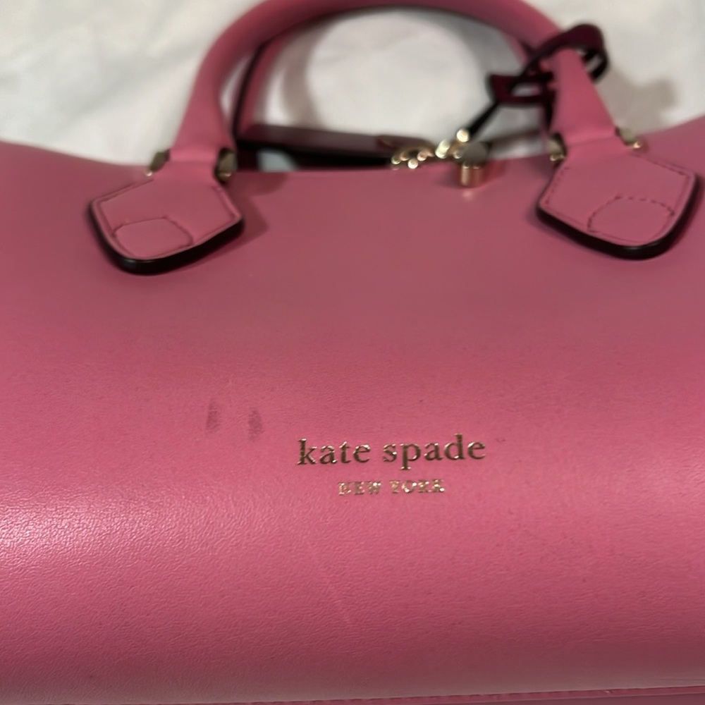 kate spade Hot Pink Satchel Crossbody with Dark Red Tag - Picture 5 of 11